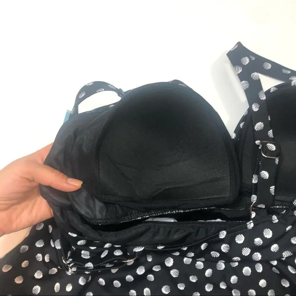 Swim Solution Polka Dot Tiered Tankini Swim top